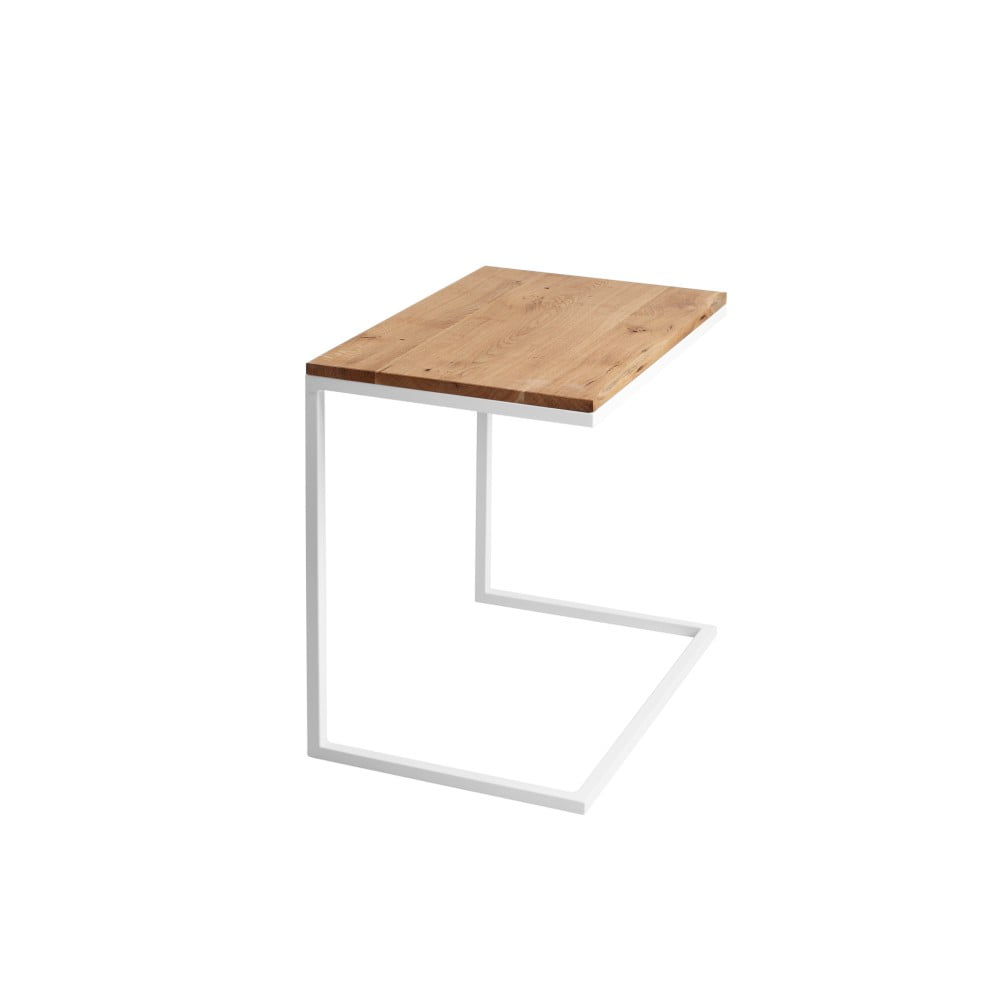 Lupe tömör tölgyfa asztal, fehér lábbal - customform