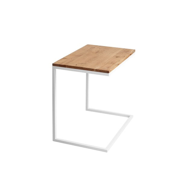 Lupe tömör tölgyfa asztal, fehér lábbal - Custom Form