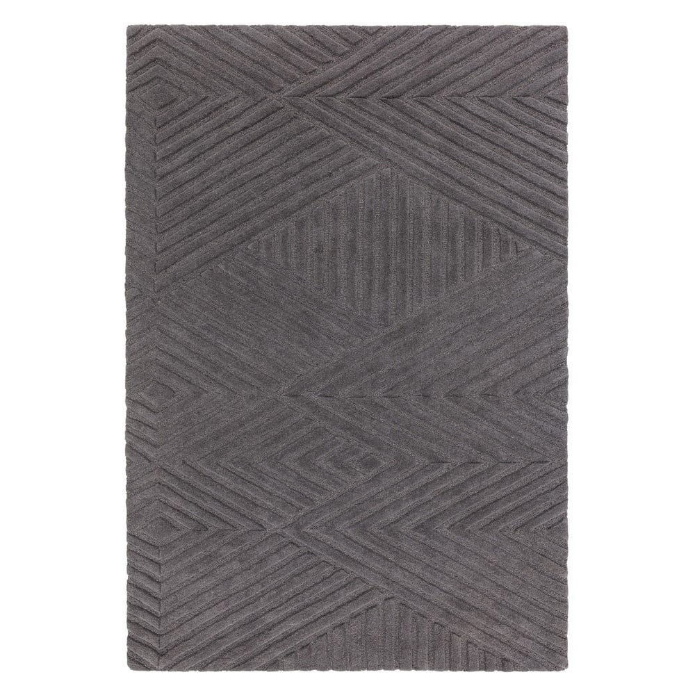 Antracitszürke gyapjú szőnyeg 200x290 cm hague – asiatic carpets
