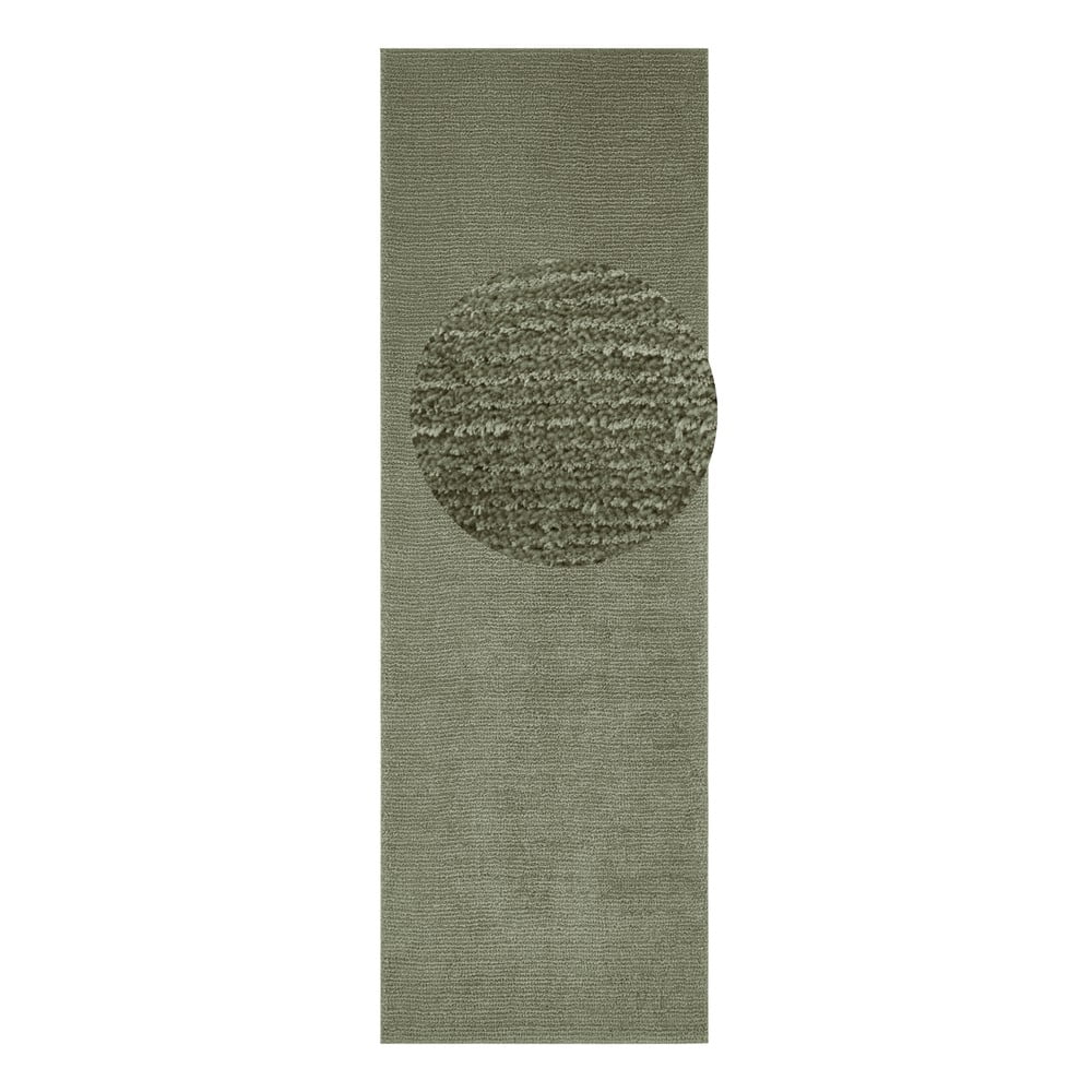 Supersoft sötétzöld szőnyeg, 80 x 250 cm - Mint Rugs