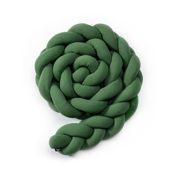 Zöld pamut kötött ágyrácsvédő, hosszúság 360 cm - ESECO