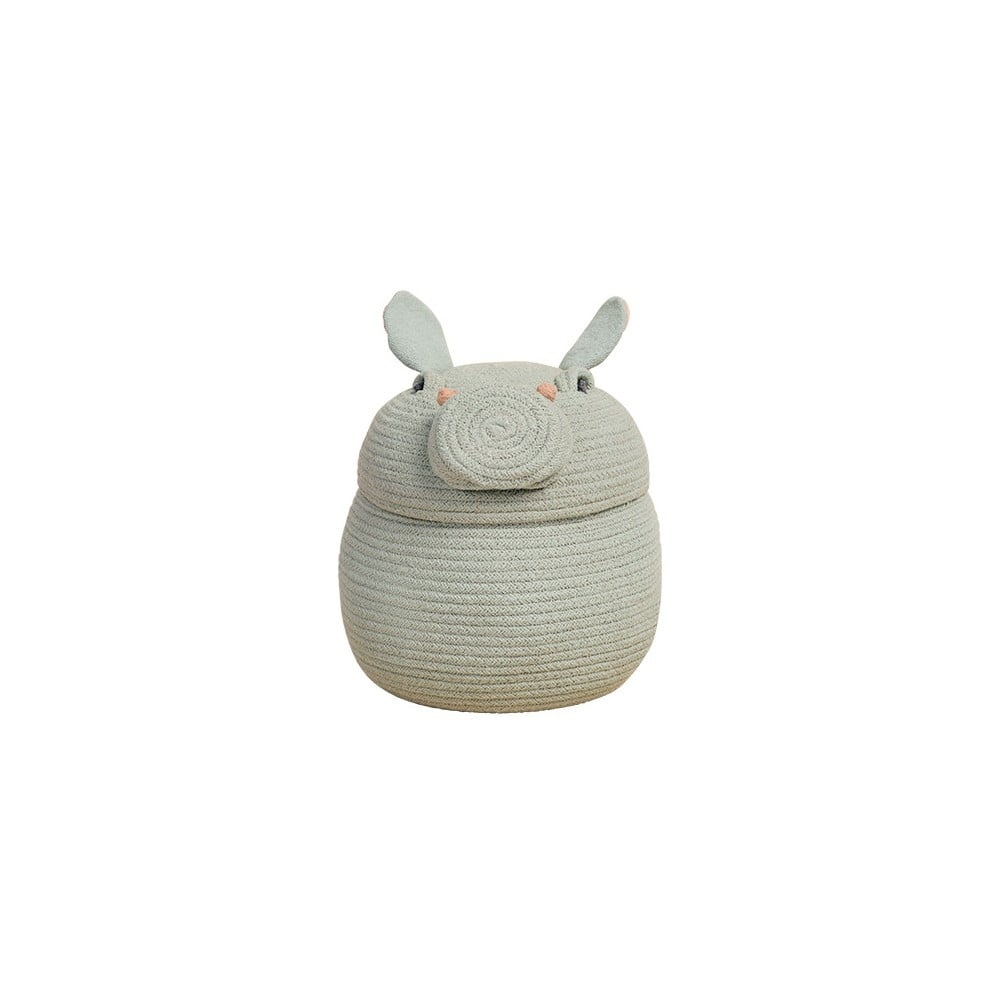 Világosszürke textil játéktároló kosár ø 25x30 cm Henry the Hippo – Lorena Canals