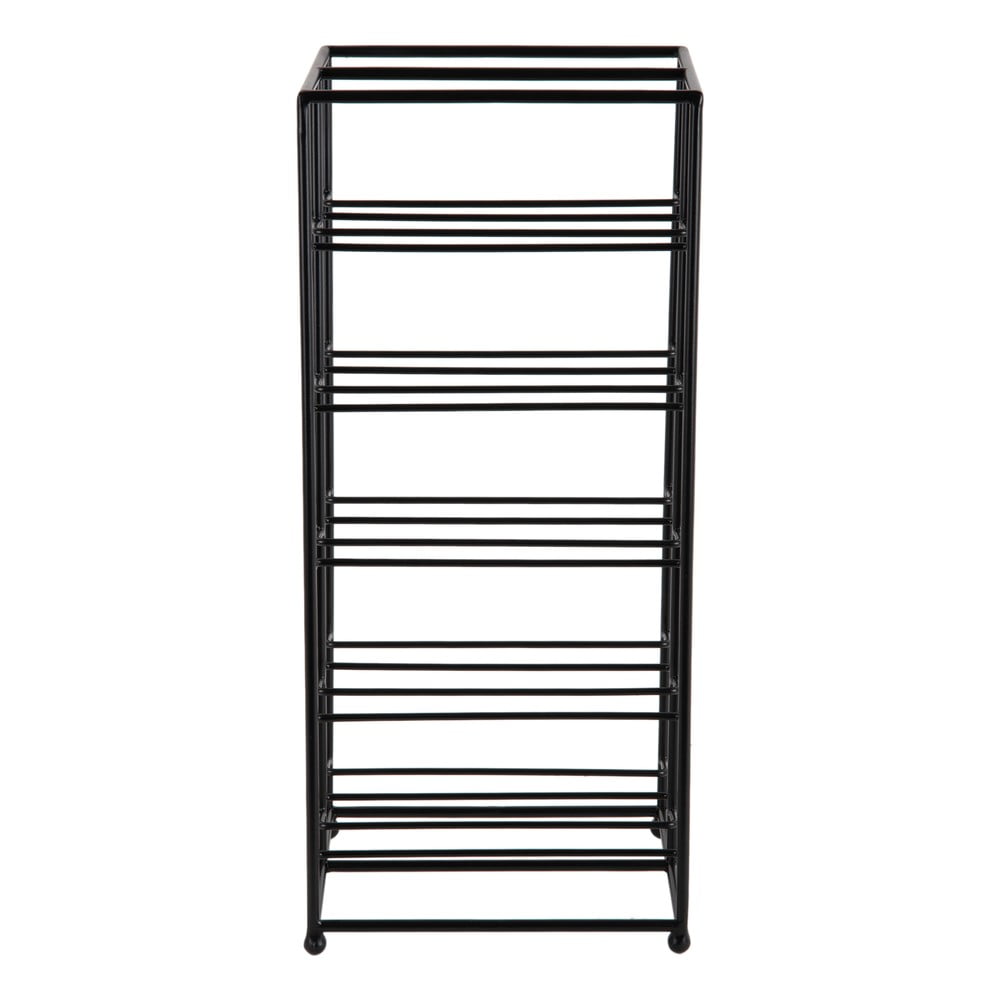 Fekete fém bortartó polcos állvány, palackok száma 10 25x57x22,5 cm Dual Floor – PT LIVING