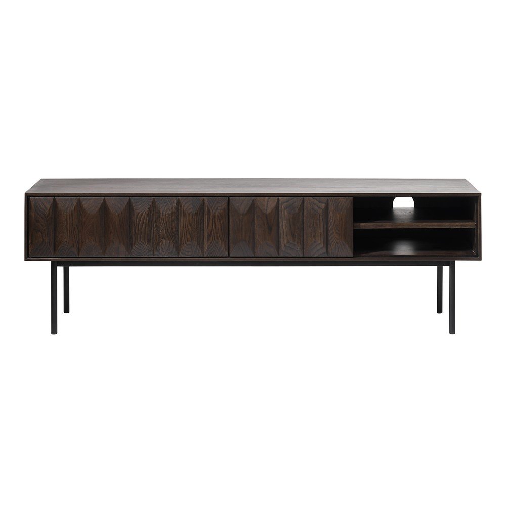 Fekete TV-állvány 160x50 cm Latina – Unique Furniture