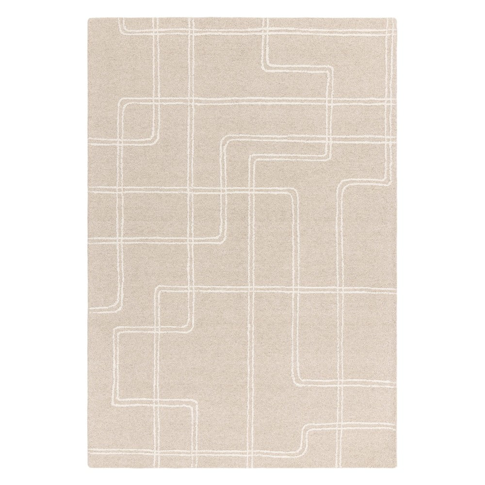 Bézs kézi szövésű gyapjú szőnyeg 120x170 cm ada – asiatic carpets