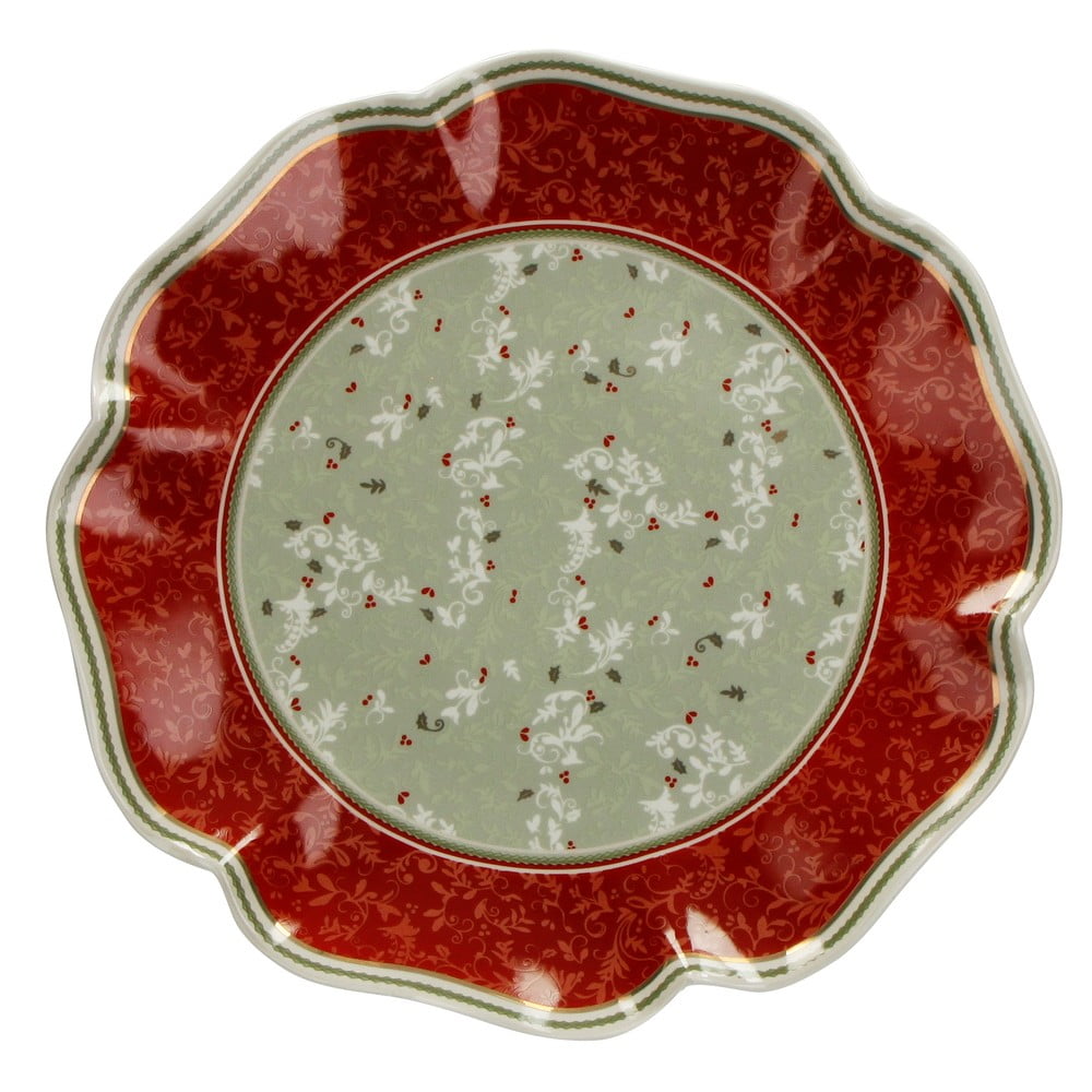 Piatto Portata porcelán tányér karácsonyi mintával, ⌀ 31 cm - Brandani