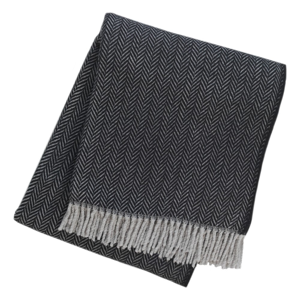 Skyline II fekete pléd, 140 x 180 cm - Euromant