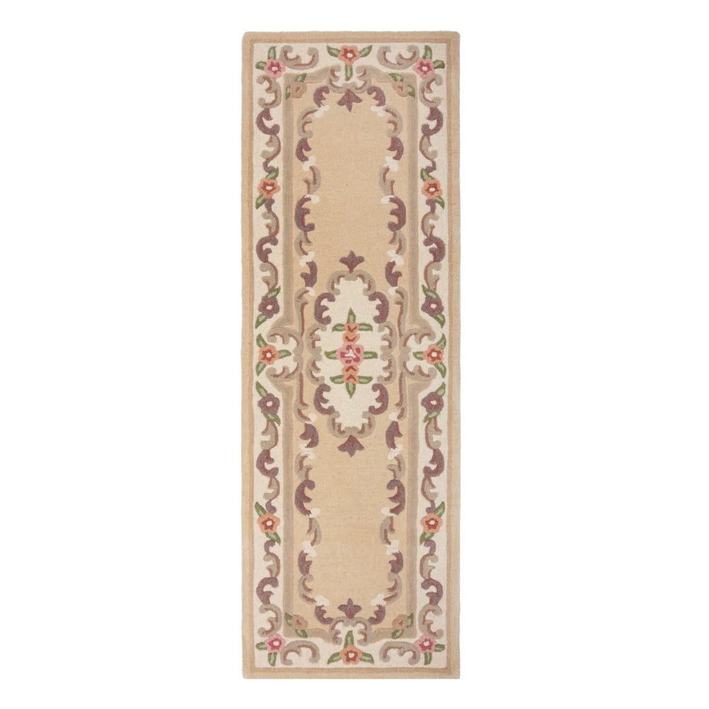 Aubusson bézs gyapjú futószőnyeg, 67 x 210 cm - Flair Rugs