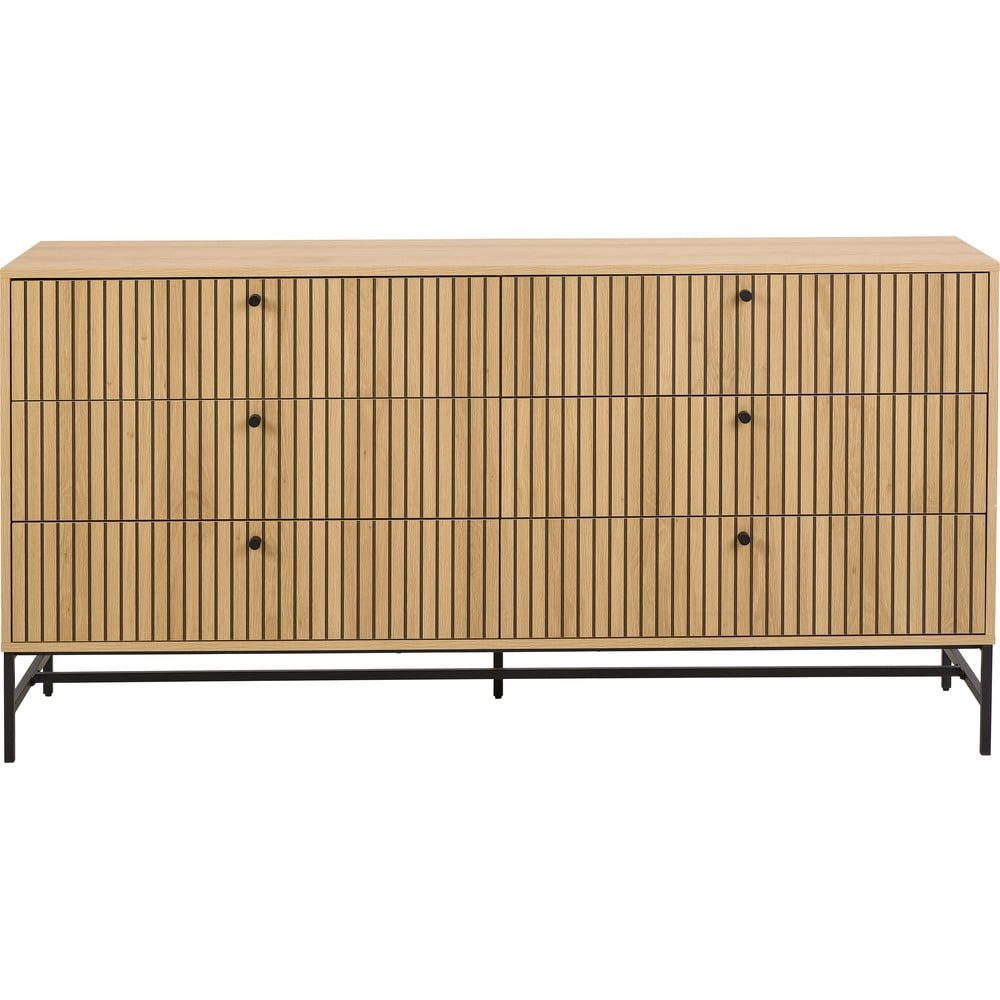 Natúr színű komód tölgyfa dekorral 158x80x40 cm Albany – Actona