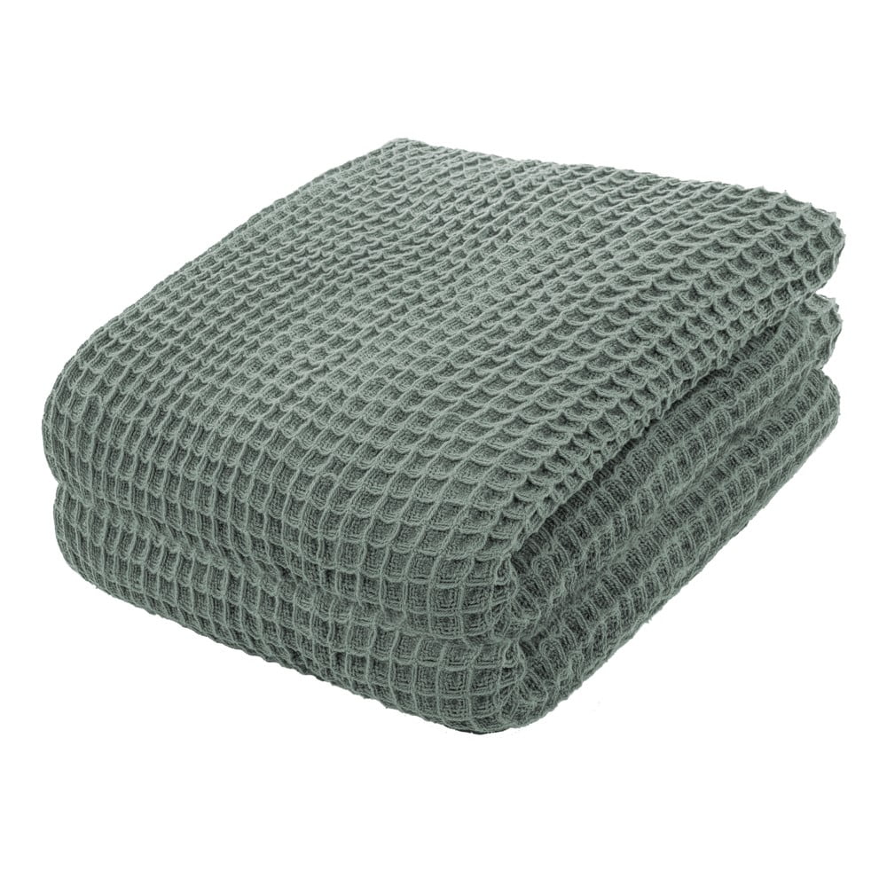 Zöld pamut könnyű ágytakaró, 250 x 260 cm - Tiseco Home Studio