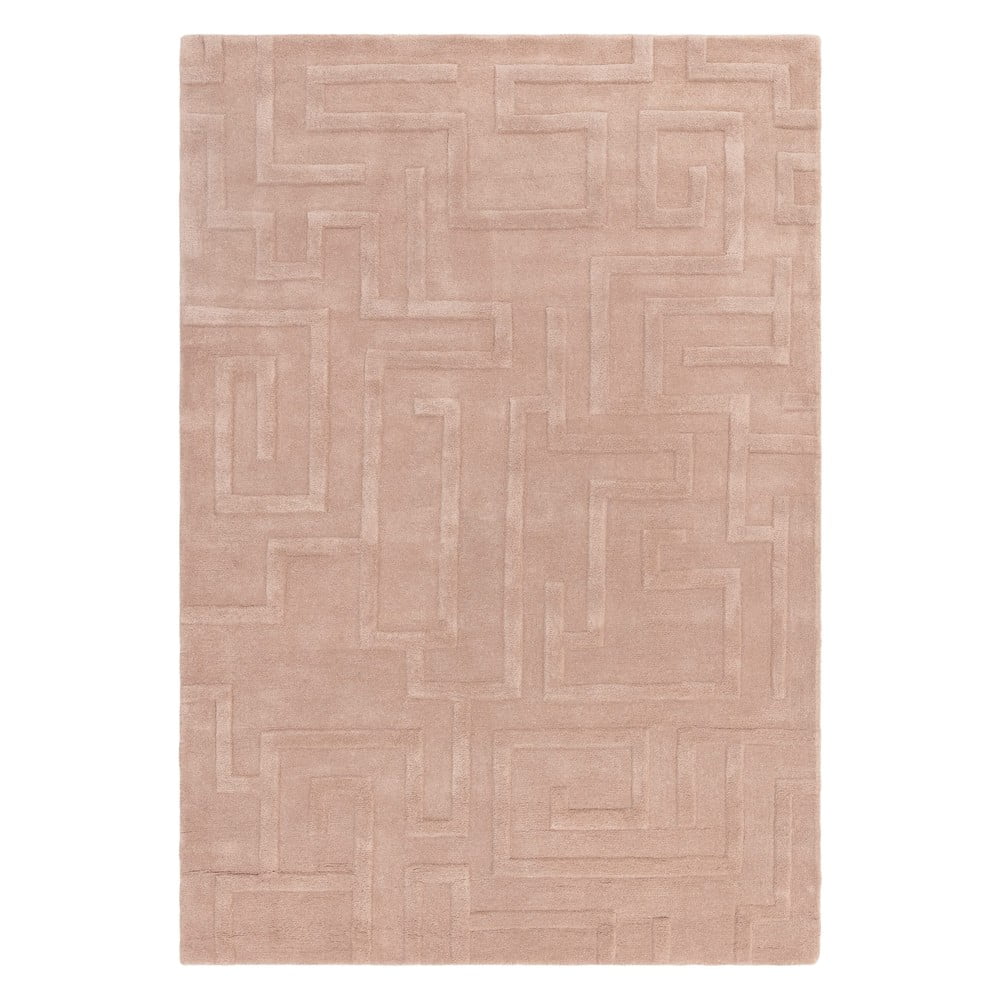 Világos rózsaszín gyapjú szőnyeg 160x230 cm maze – asiatic carpets