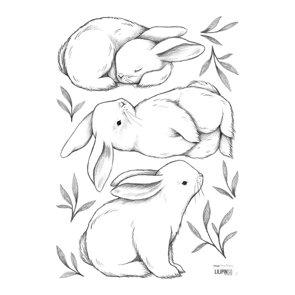 Matrica lap 30x42 cm Bunnies – Lilipinso