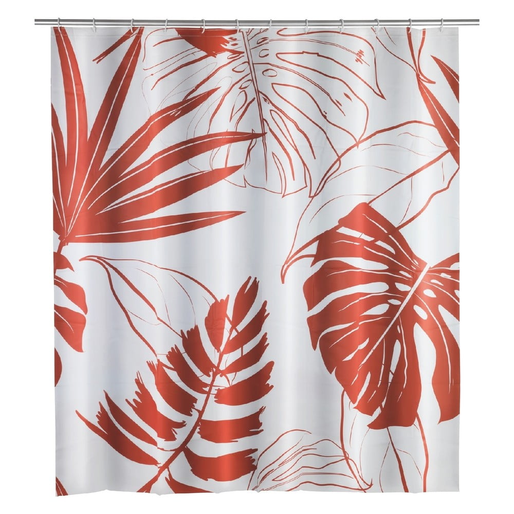 Red Monstera zuhanyfüggöny, 180 x 200 cm - Wenko