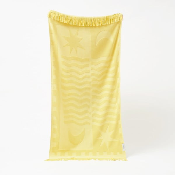 Luxe sárga pamut strandtörülköző , 160 x 90 cm - Sunnylife