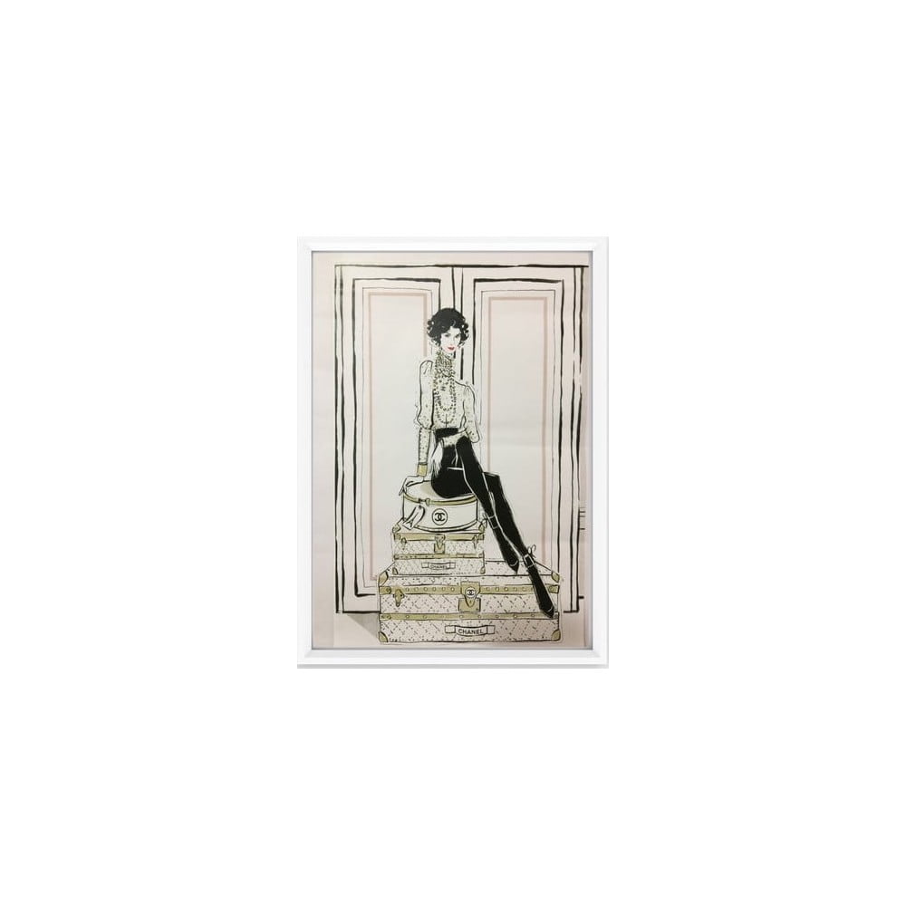 Chanel Suitcases keretezett kép, 23 x 33 cm - Piacenza Art