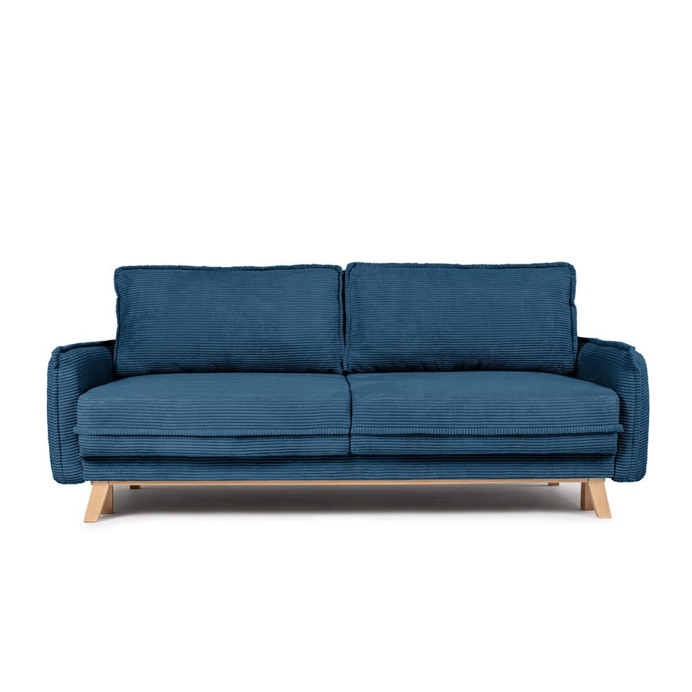 Kék kordbársony kinyitható kanapé 218 cm tori – bonami selection