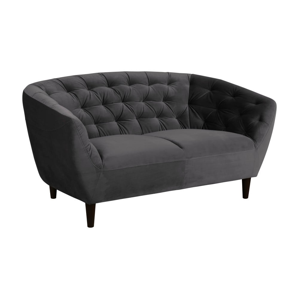 Ria sötétszürke bársony kanapé, 150 cm - actona