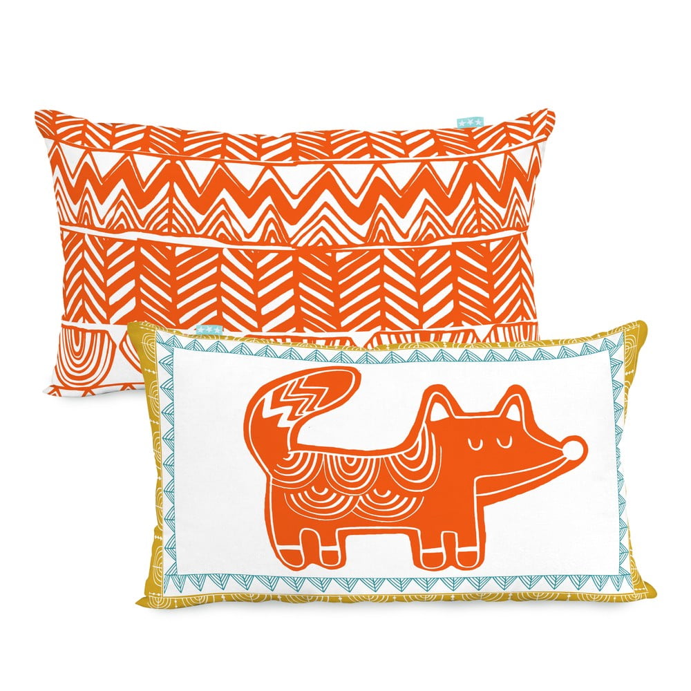 Teepee kétoldalas pamut párnahuzat, 50 x 30 cm - Moshi Moshi