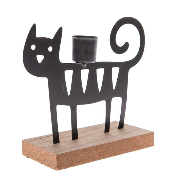 Smiley Kitten fekete fém gyertyatartó - Dakls