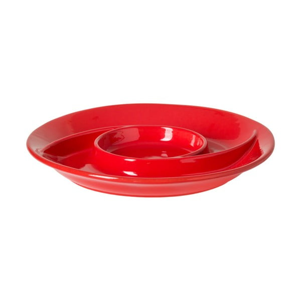 Chio&Dip piros agyagkerámia kínáló tányér, ø 32,3 cm - Casafina