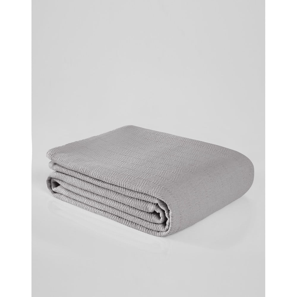 Szürke pamut ágytakaró franciaágyra 200x230 cm Serenity – Mijolnir