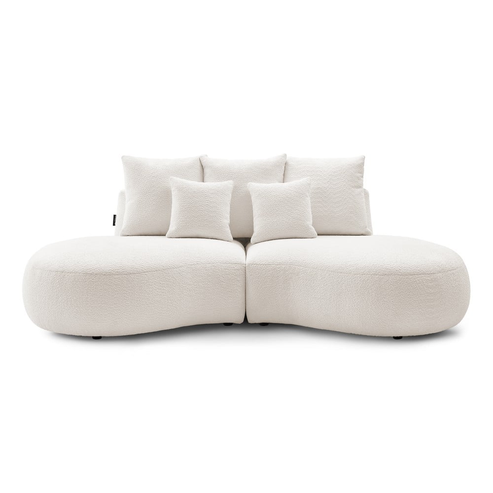 Fehér buklé szövet kanapé 260 cm saint-germain – bobochic paris