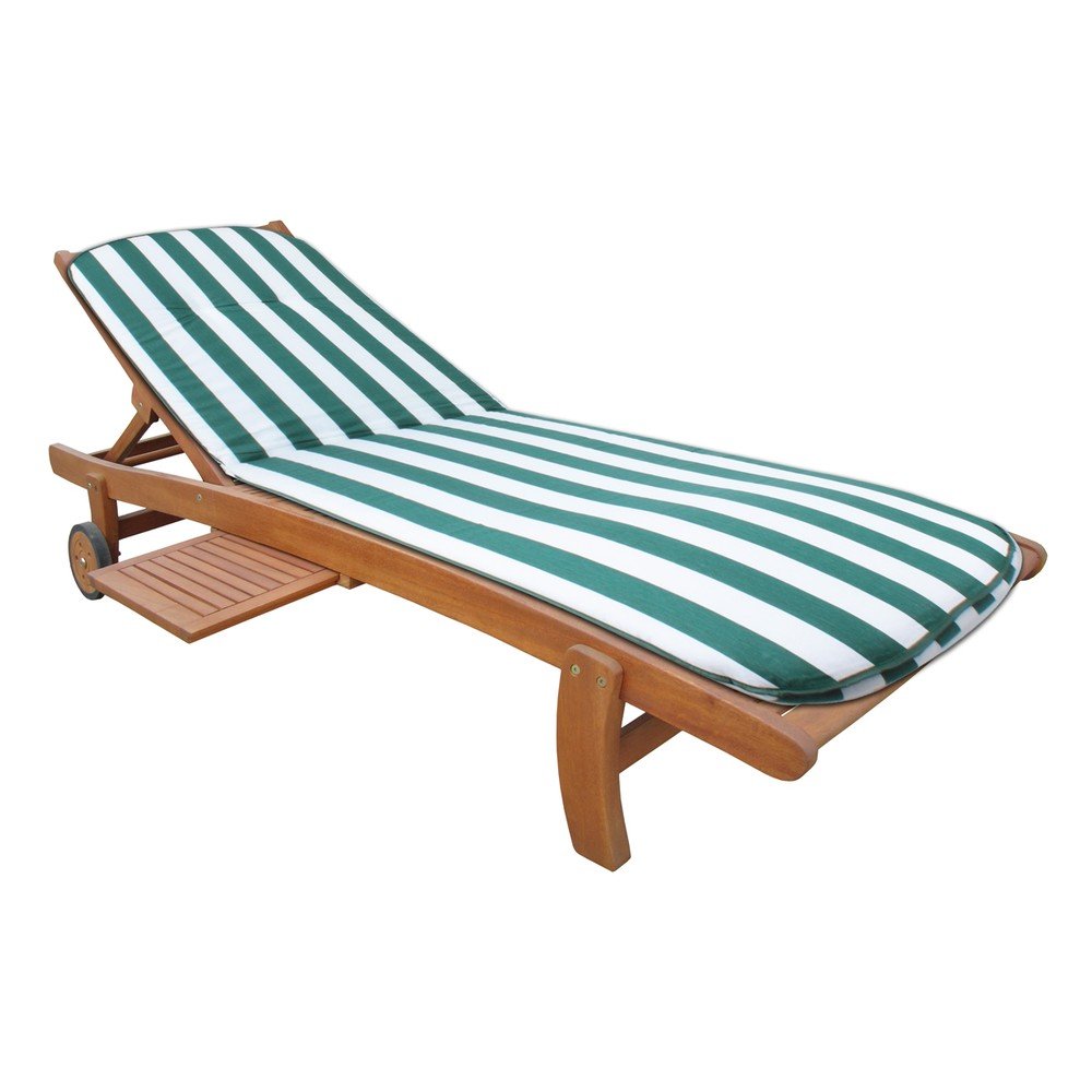 Fehér-zöld kerti székpárna napozóágyra 60x192 cm Cardiff – Sun Garden