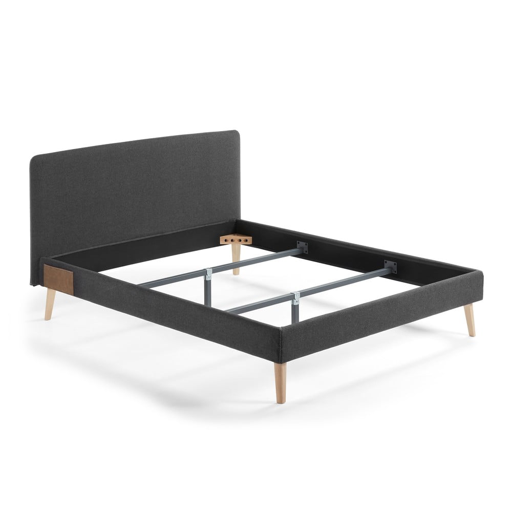 Lydia sötétszürke kétszemélyes ágy, 160 x 200 cm - Kave Home