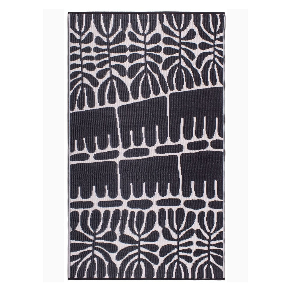 Serowe Black fekete kétoldalas kültéri szőnyeg újrahasznosított műanyagból, 120 x 180 cm - Fab Hab