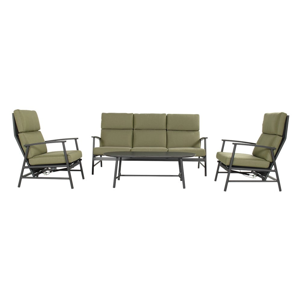 Zöld alumínium ötszemélyes kerti lounge szett Flora – Hartman