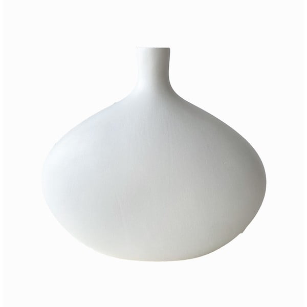 Platy fehér kerámia váza, magasság 25 cm - Rulina
