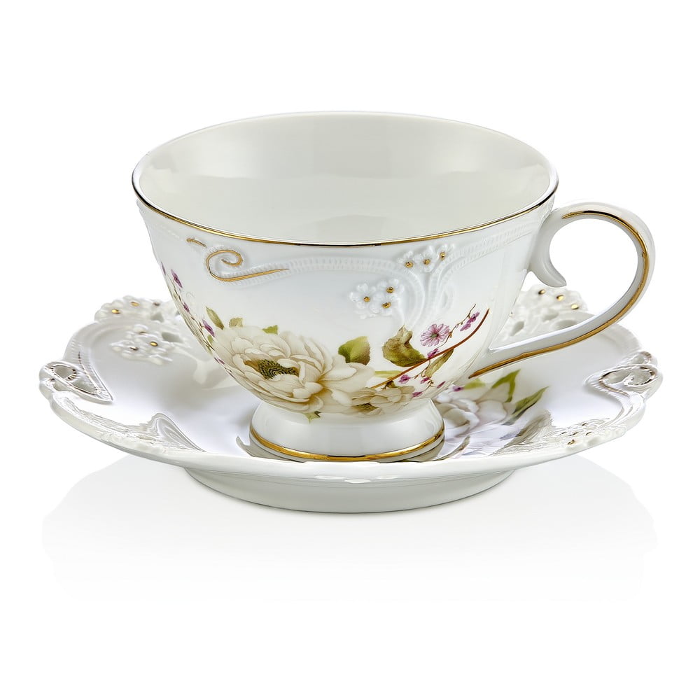 Franz 6 db-os porcelán csésze és csészealj készlet