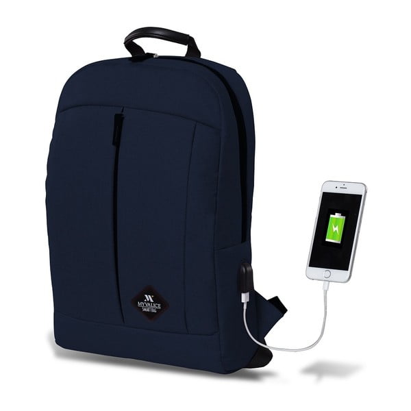 GALAXY Smart Bag sötétkék hátizsák USB csatlakozóval - My Valice