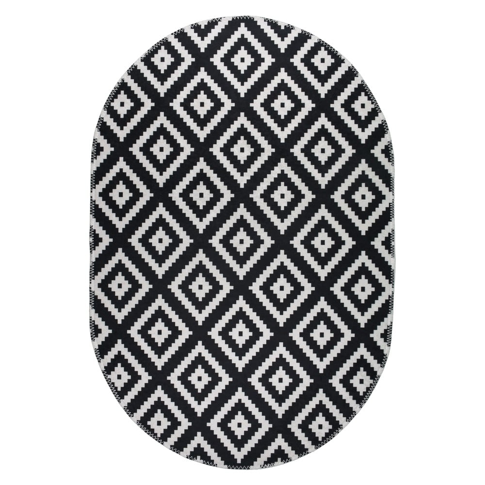 Fekete-fehér mosható szőnyeg 160x230 cm – vitaus