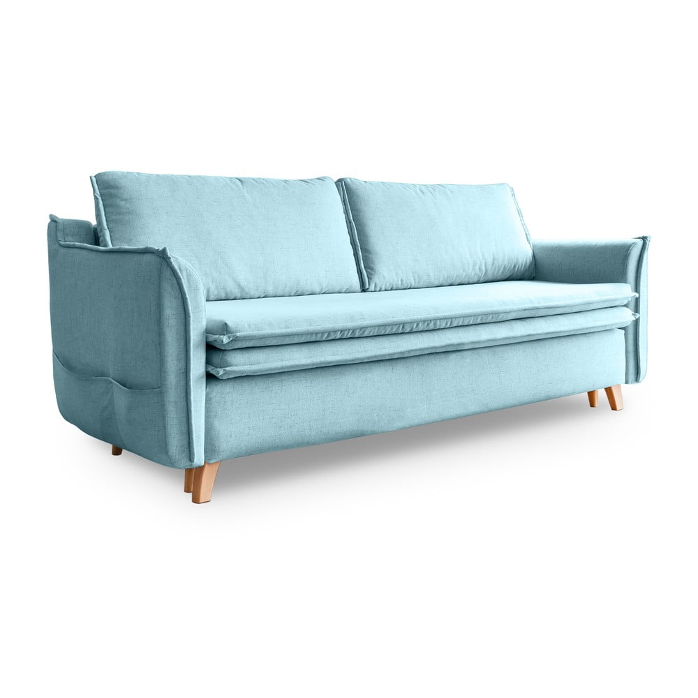 Világoskék kinyitható kanapé 225 cm charming charlie – miuform