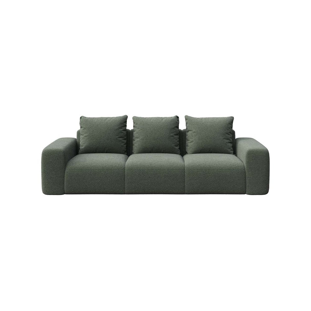 Zöld buklé kanapé 287 cm feiro – mesonica