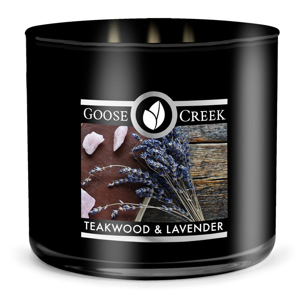 Teakwood & Lavender illatgyertya dobozban férfiaknak, égési idő 35 óra - Goose Creek