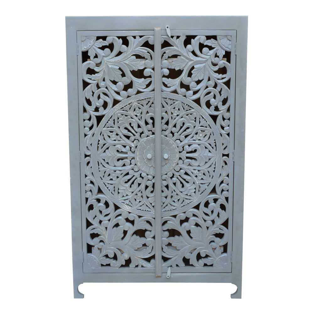 Világosszürke mangófa szekrény 165x40 cm Kalita – Støraa