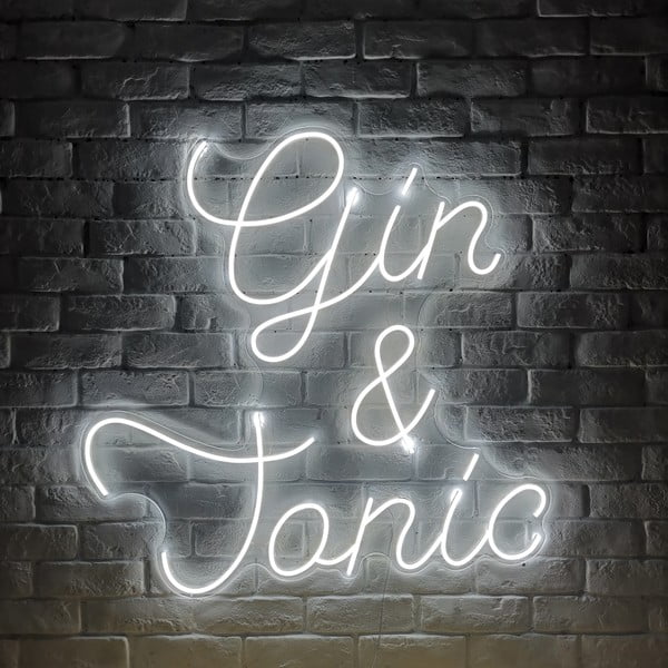 Gin and Tonic fehér világító fali dekoráció, 80 x 79 cm - Candy Shock