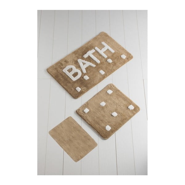 Bath 3 db-os barna fürdőszobai kilépő szett - Chilai Home by Alessia