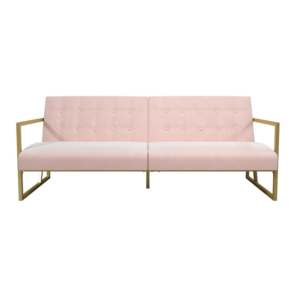 Lexington kinyitható rózsaszín bársony kanapé - cosmoliving by cosmopolitan