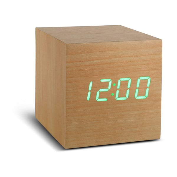 Cube Click Clock bézs ébresztőóra zöld LED kijelzővel - Gingko