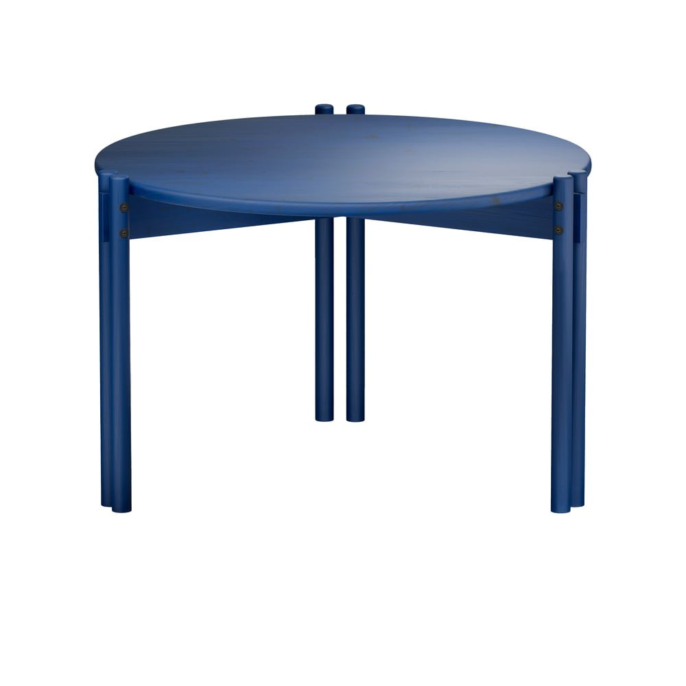 Kék borovi fenyő kerek dohányzóasztal ø 60 cm sticks – karup design