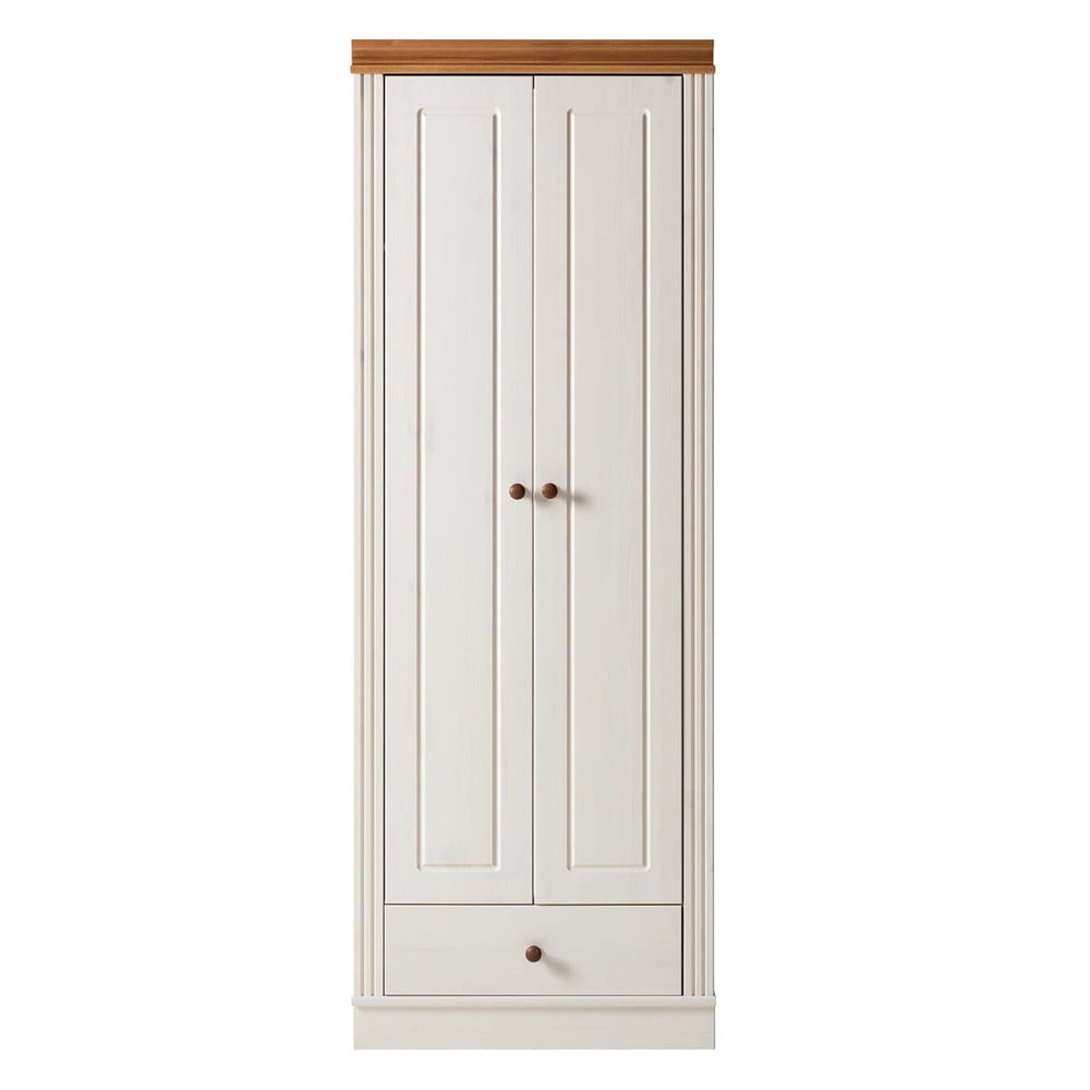 Fehér borovi fenyő ruhásszekrény 65x180 cm Anita – Støraa