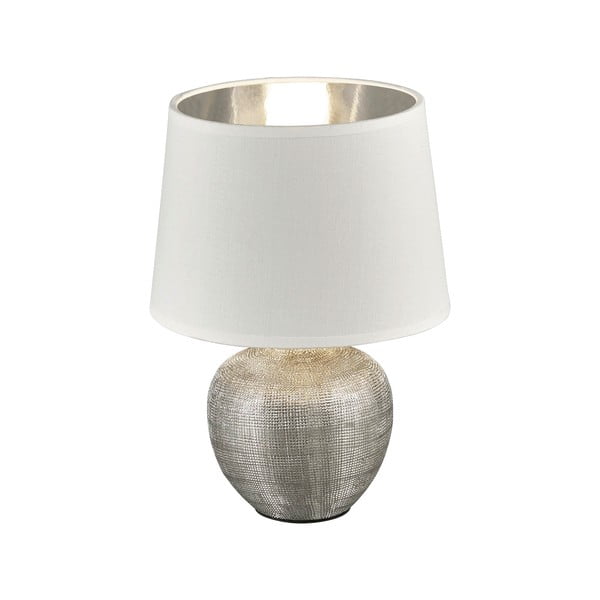 Luxor fehér asztali lámpa kerámiából és szövetből, magasság 26 cm - Trio