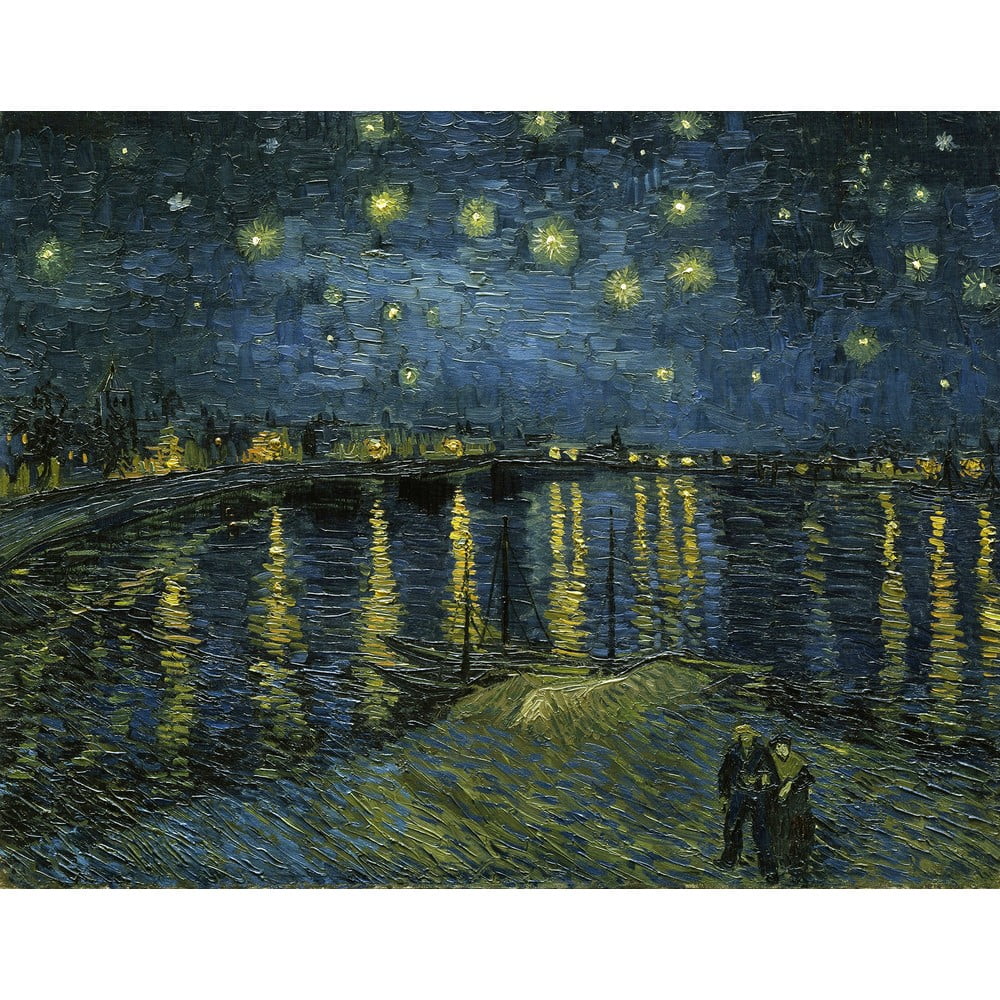 Reprodukciós kép 90x70 cm The Starry Night, Vincent van Gogh – Fedkolor