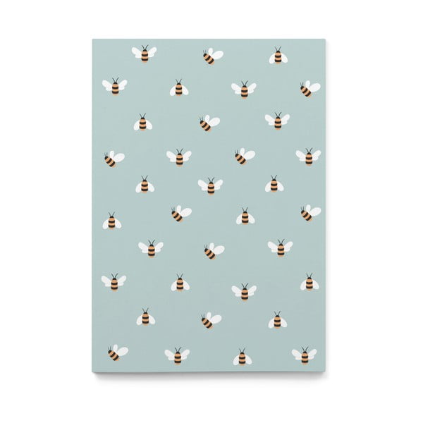 Sima füzet újrahasznosított papírból méhecske mintával, A5, 60 oldal - Printintin