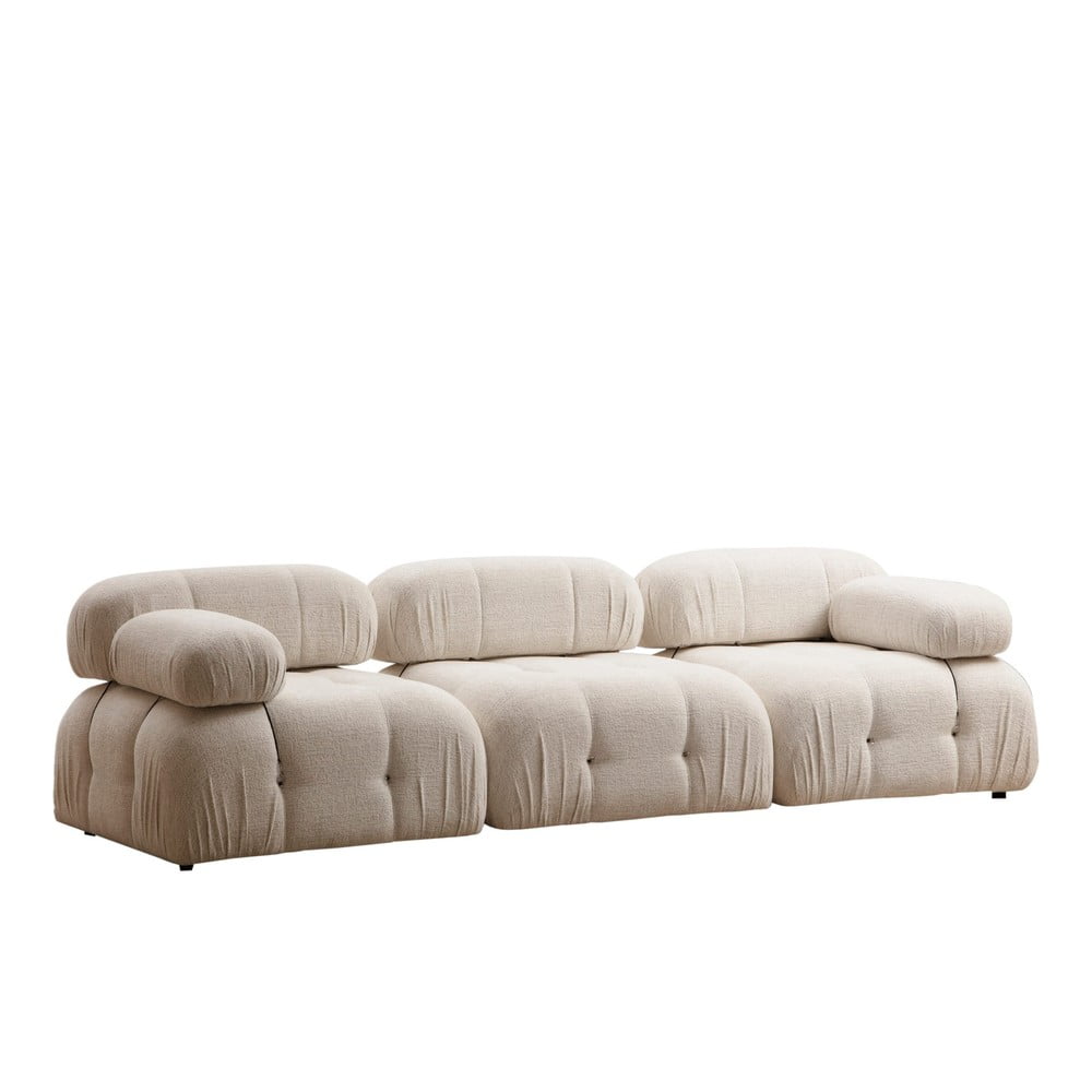 Krémszínű buklé kanapé 288 cm bubble – artie