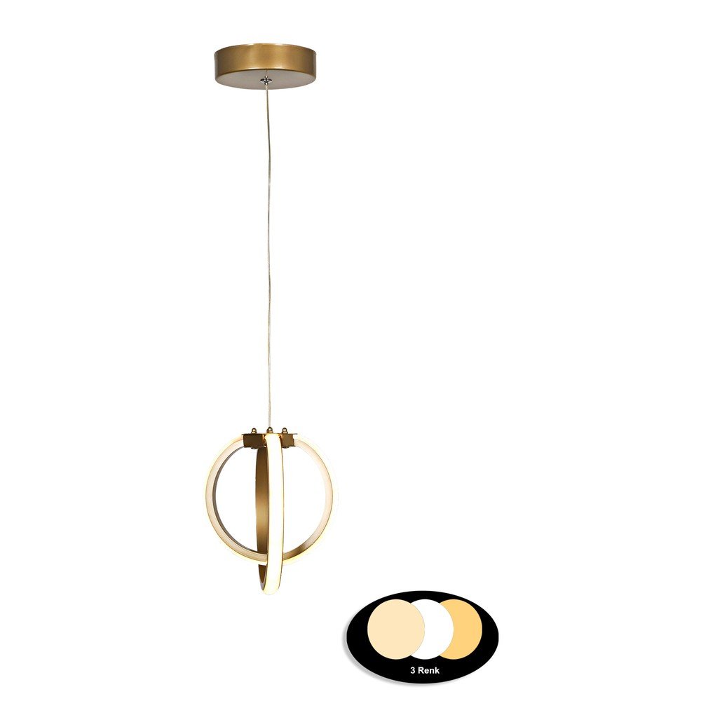 Bronzszínű fém LED függőlámpa ø 25 cm Sezen – Squid Lighting