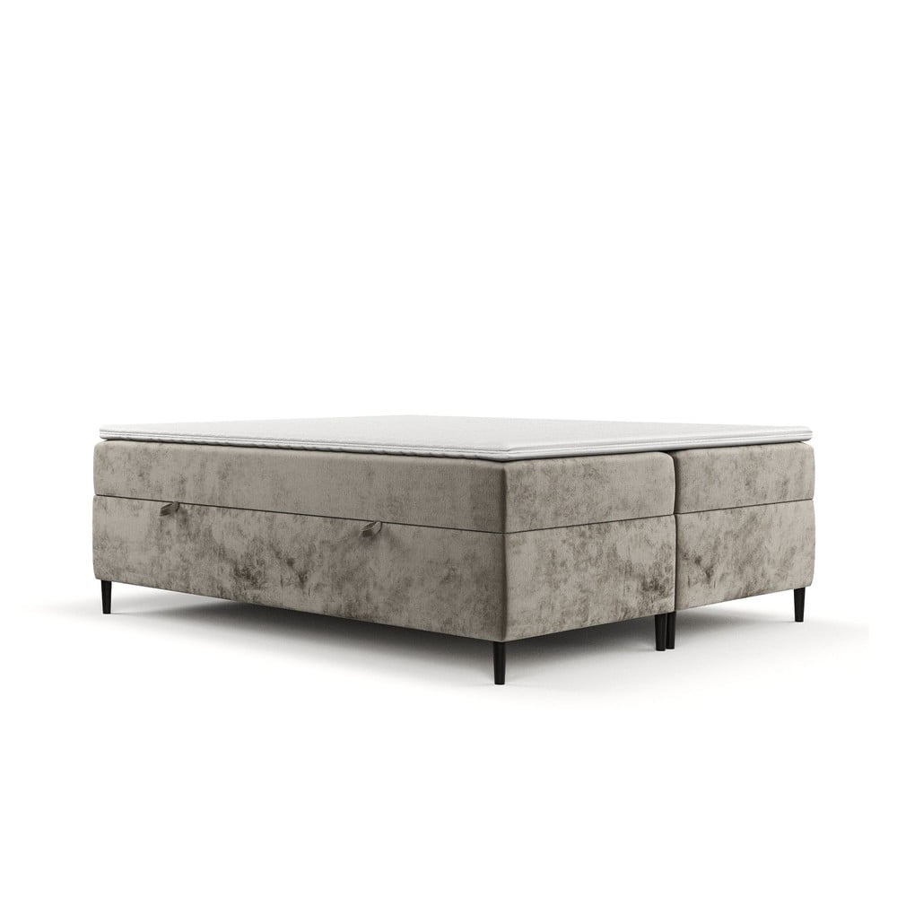 Világosbarna ágyneműtartós boxspring ágy 140x200 cm Araya – Maison de Rêve